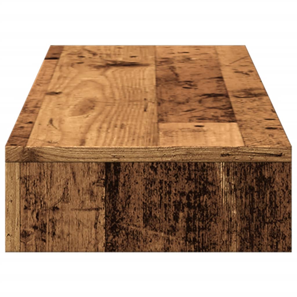 antik fa színű szerelt fa monitorállvány 100 x 27 x 10 cm