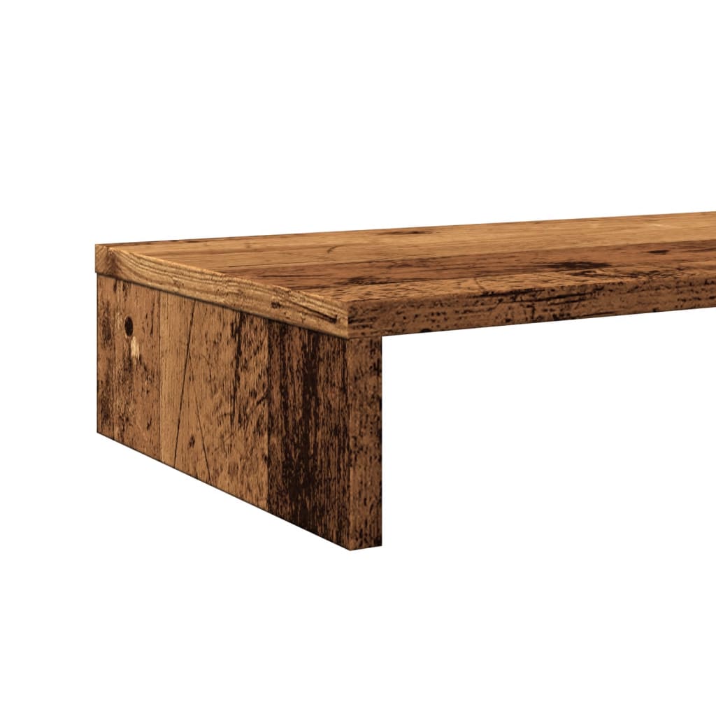 antik fa színű szerelt fa monitorállvány 100 x 27 x 10 cm