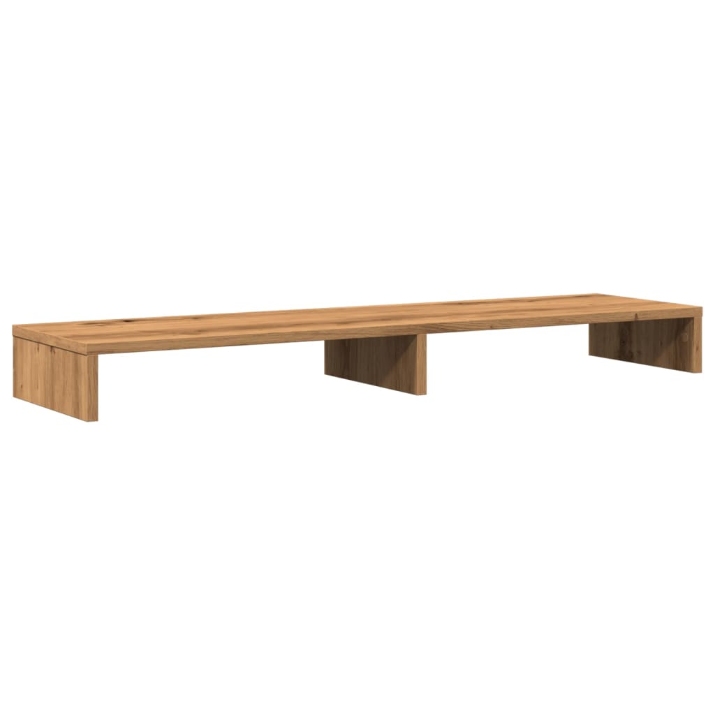 kézműves tölgy színű szerelt fa monitorállvány 100 x 27 x 10 cm