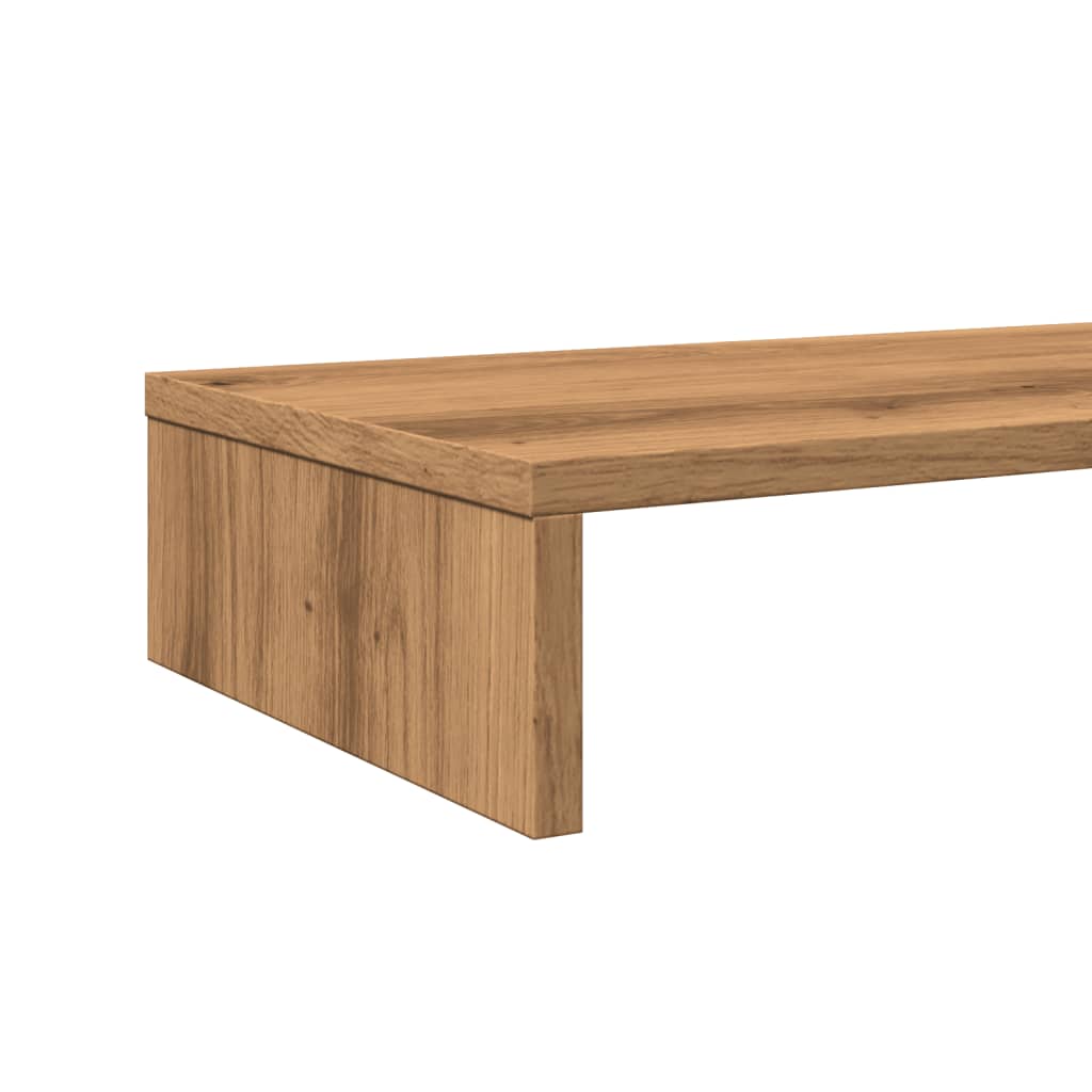 kézműves tölgy színű szerelt fa monitorállvány 100 x 27 x 10 cm