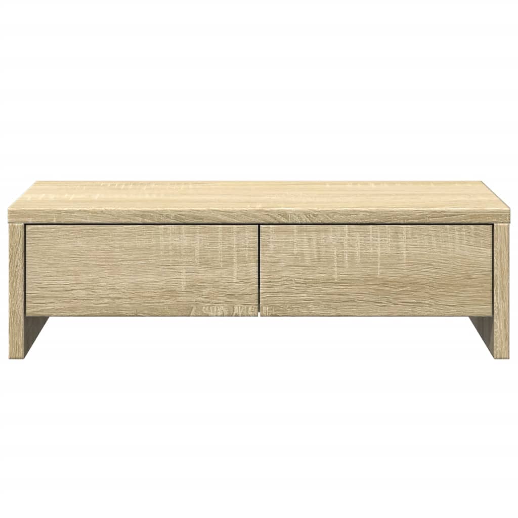 sonoma tölgy szerelt fa monitorállvány fiókokkal 50x27x15 cm