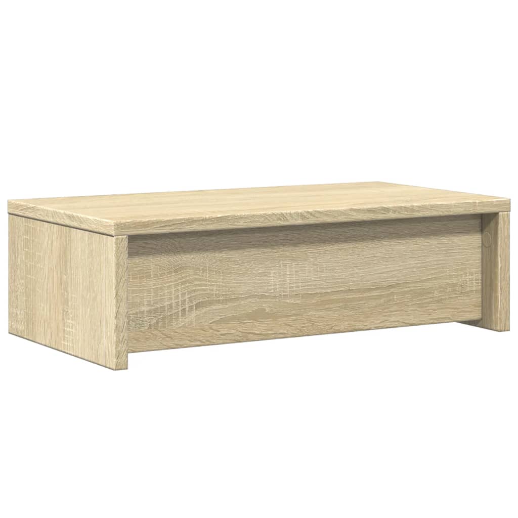 sonoma tölgy szerelt fa monitorállvány fiókokkal 50x27x15 cm