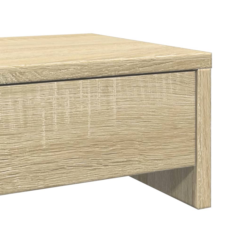 sonoma tölgy szerelt fa monitorállvány fiókokkal 50x27x15 cm