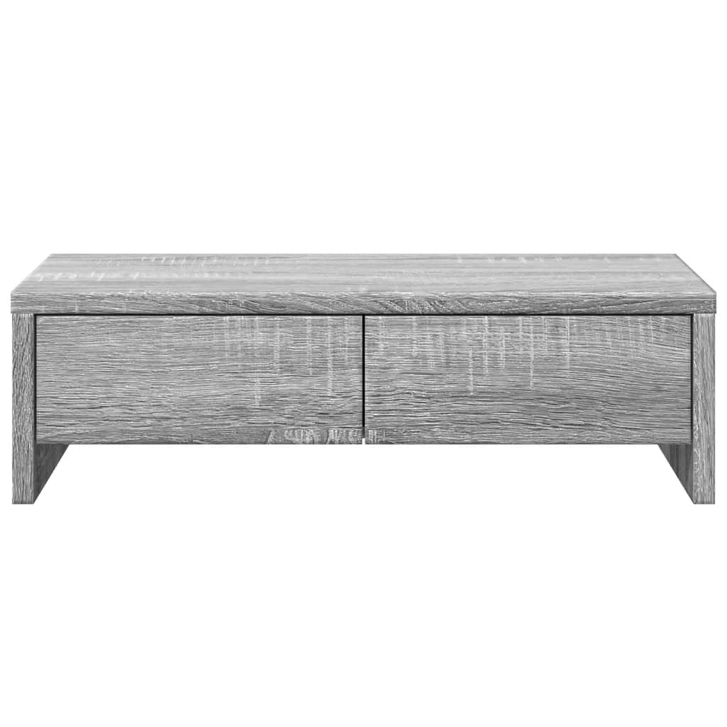 szürke sonoma szerelt fa monitorállvány fiókokkal 50x27x15 cm