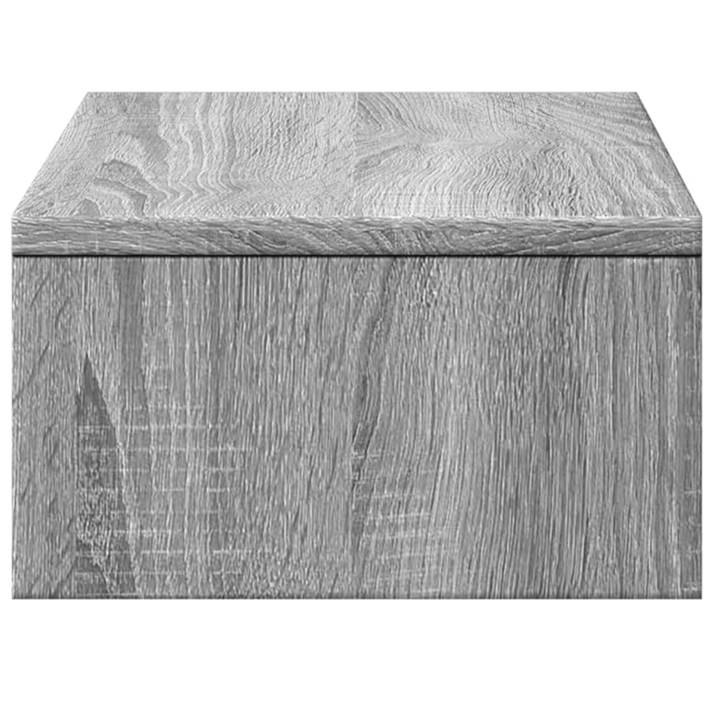 szürke sonoma szerelt fa monitorállvány fiókokkal 50x27x15 cm