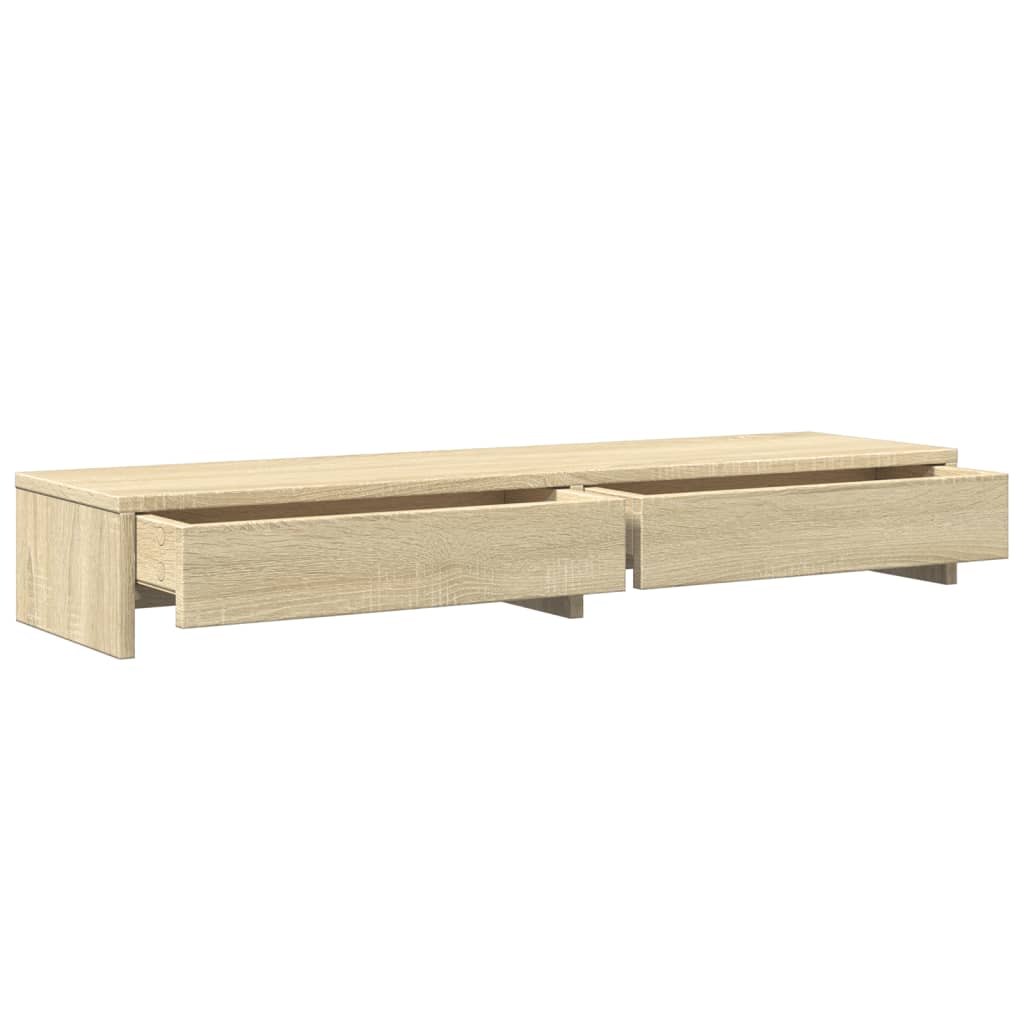 sonoma tölgyfa monitorállvány fiókokkal 100 x 27 x 15 cm