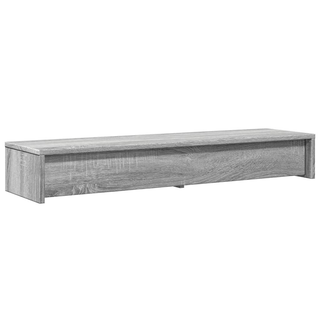 szürke sonoma szerelt fa monitorállvány fiókokkal 100x27x15 cm