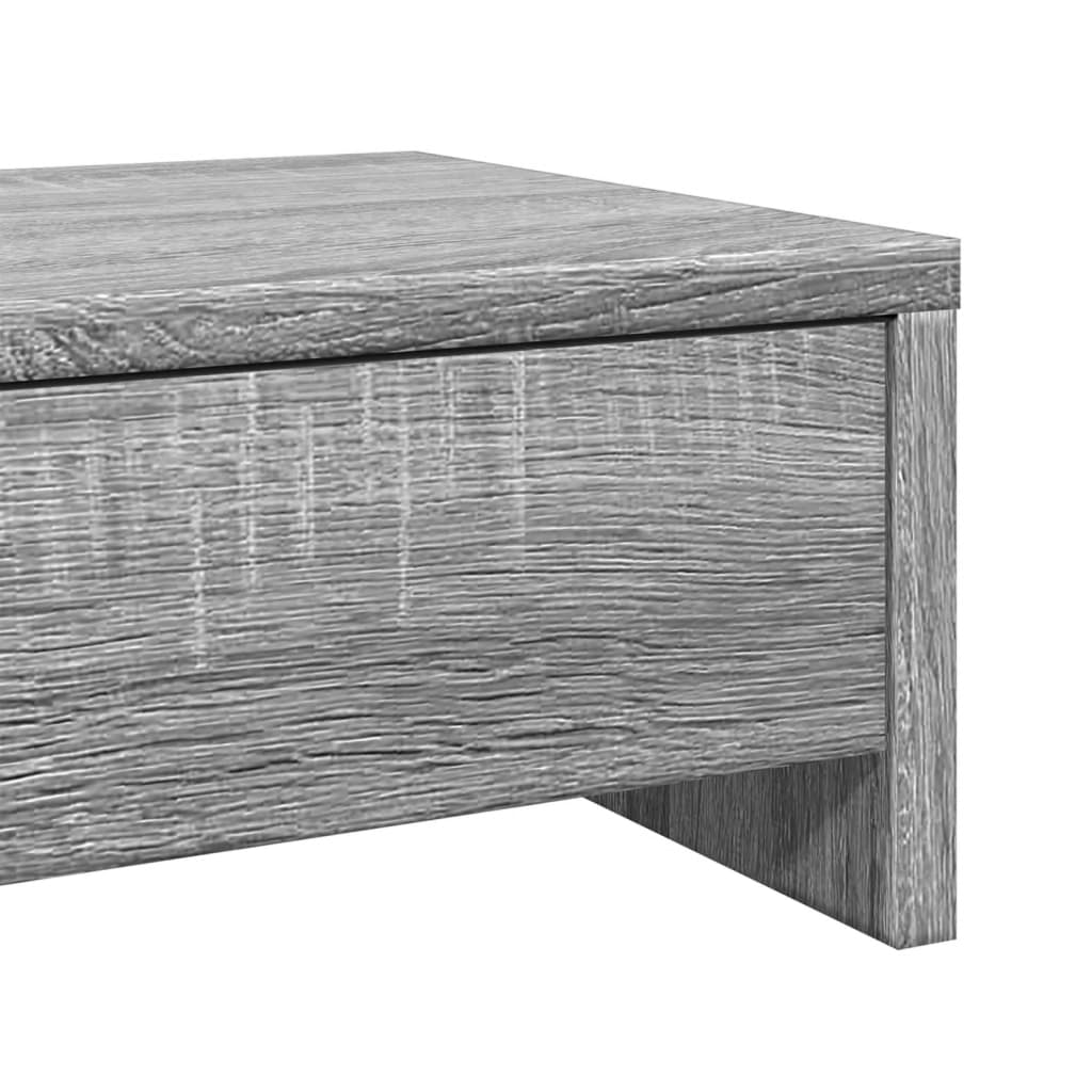 szürke sonoma szerelt fa monitorállvány fiókokkal 100x27x15 cm
