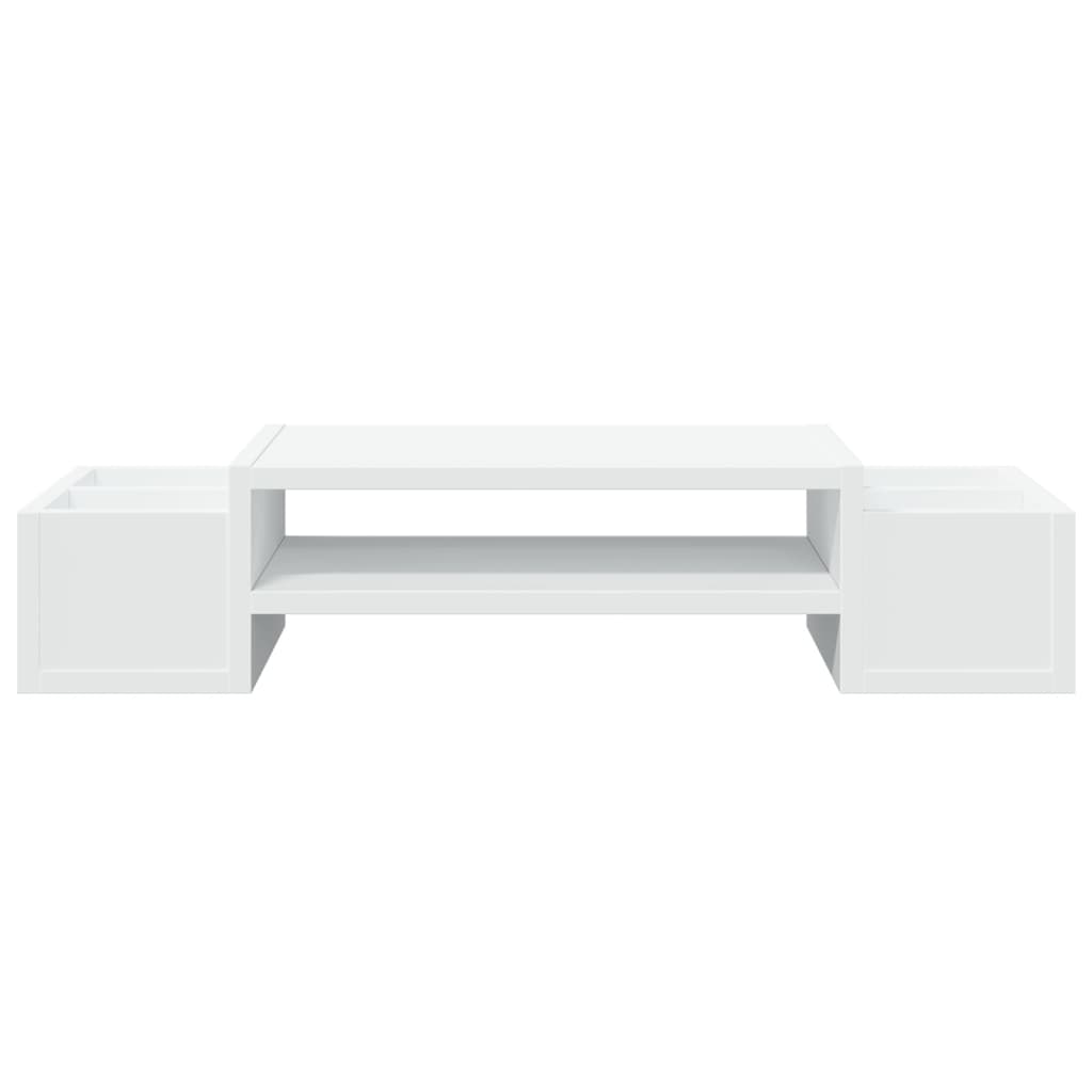 fehér szerelt fa monitorállvány tárolóval 70 x 27 x 15 cm