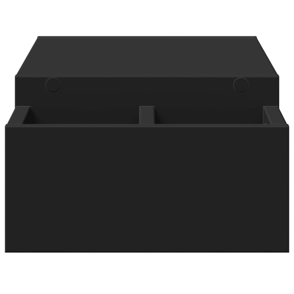 fekete szerelt fa monitorállvány tárolóval 70 x 27 x 15 cm