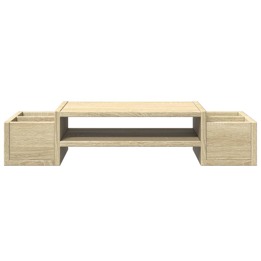 sonoma tölgy szerelt fa monitorállvány tárolóval 70x27x15 cm
