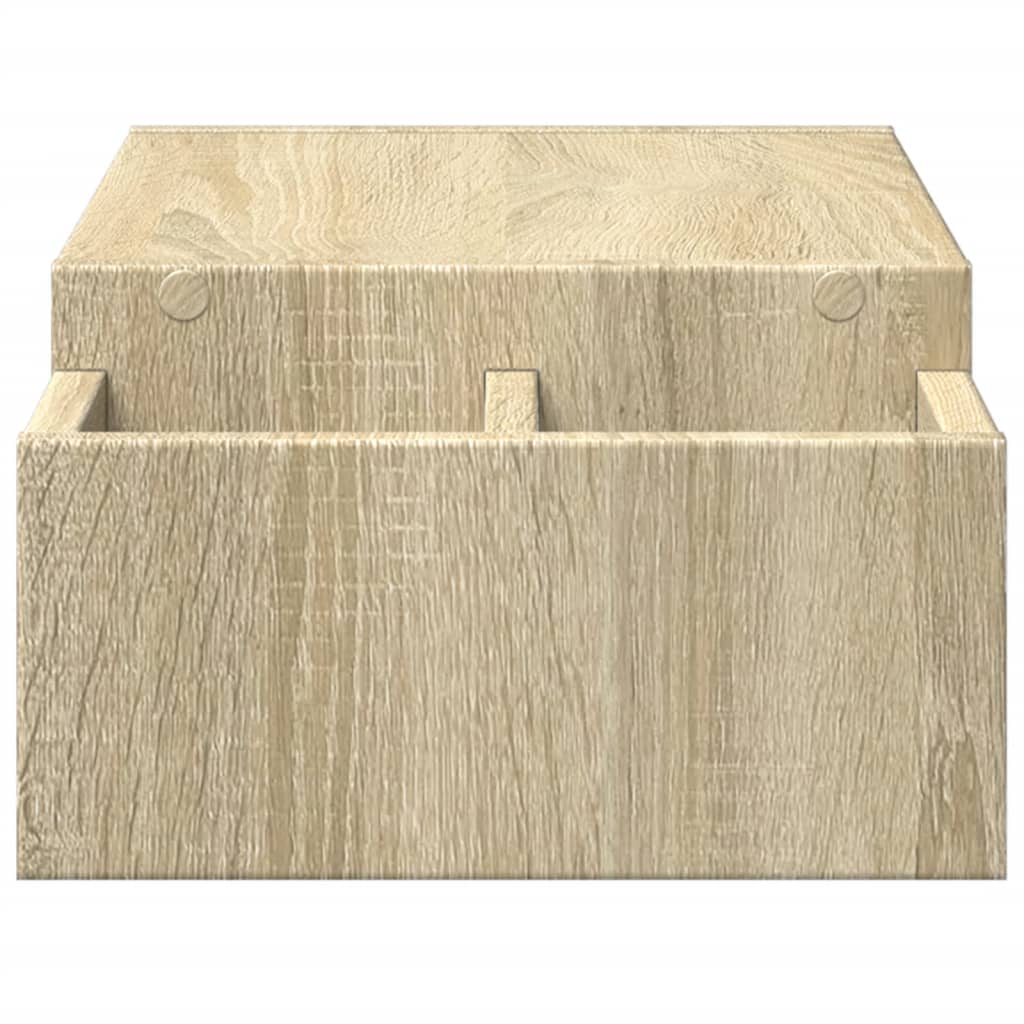 sonoma tölgy szerelt fa monitorállvány tárolóval 70x27x15 cm