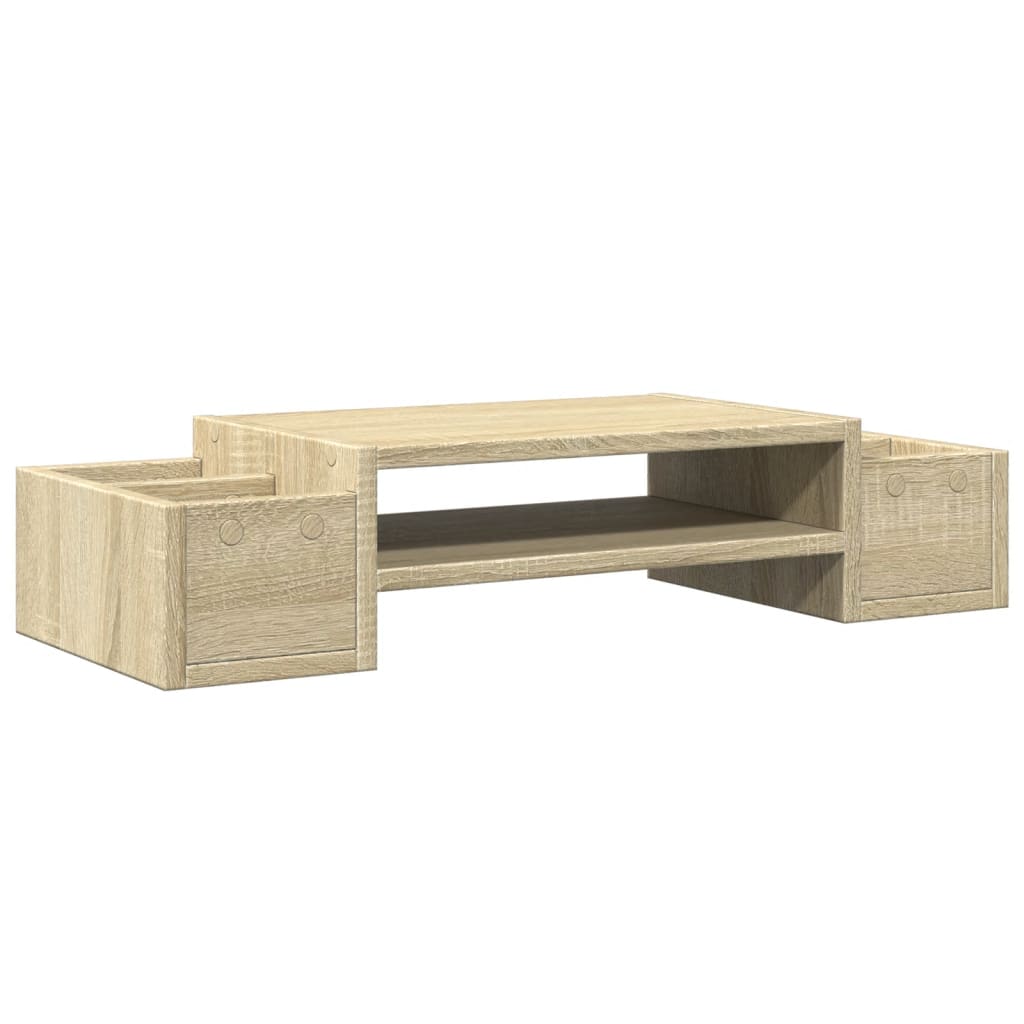 sonoma tölgy szerelt fa monitorállvány tárolóval 70x27x15 cm
