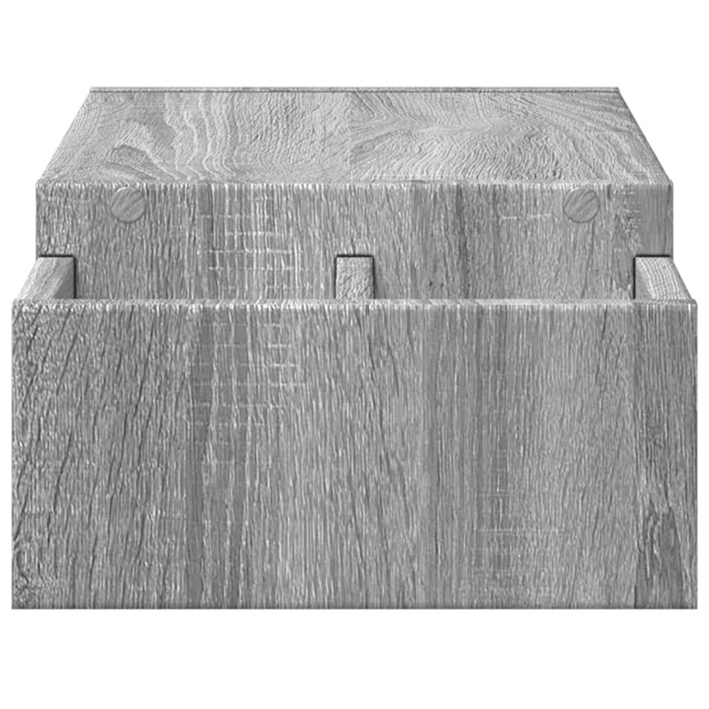 szürke sonoma szerelt fa monitorállvány tárolóval 70x27x15 cm