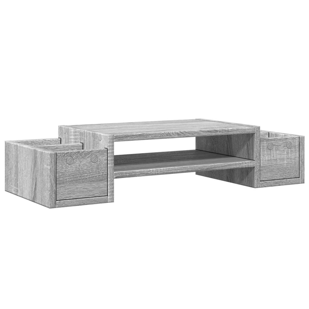 szürke sonoma szerelt fa monitorállvány tárolóval 70x27x15 cm
