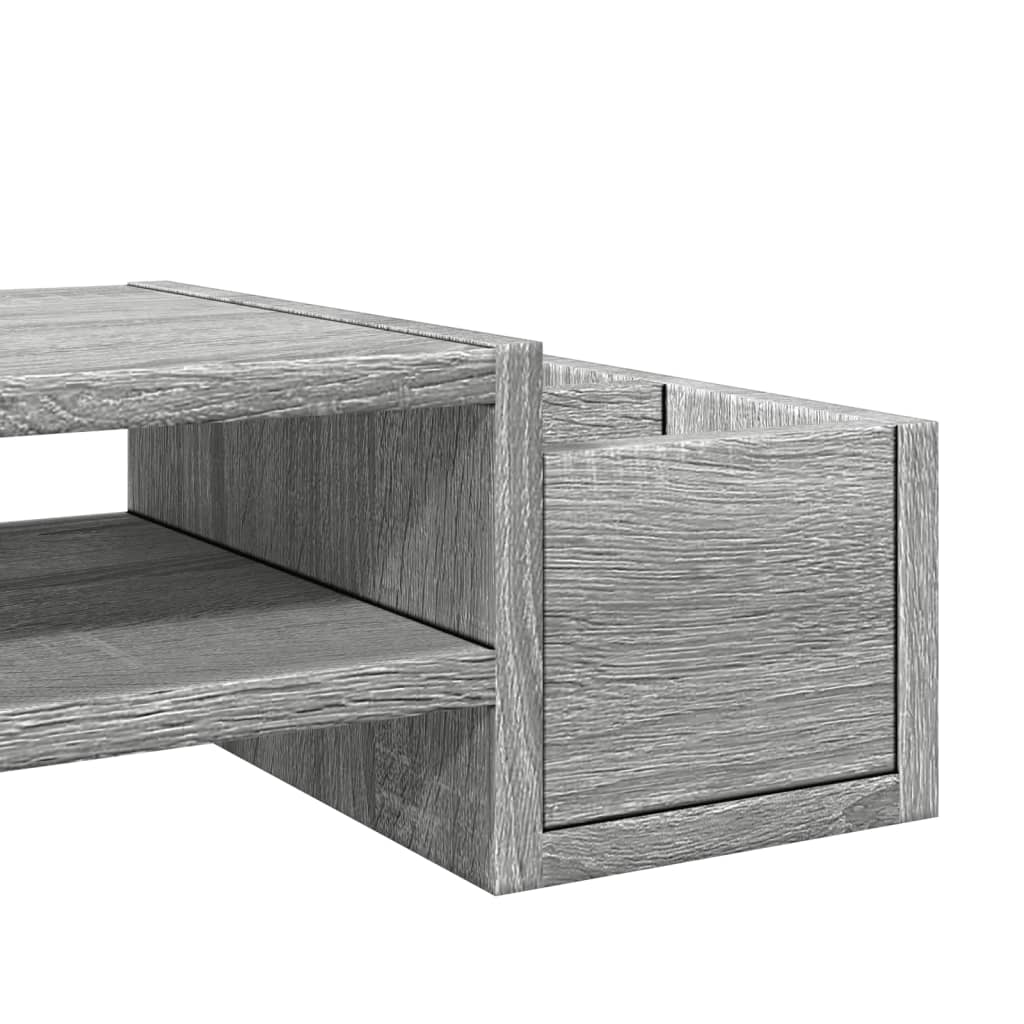 szürke sonoma szerelt fa monitorállvány tárolóval 70x27x15 cm