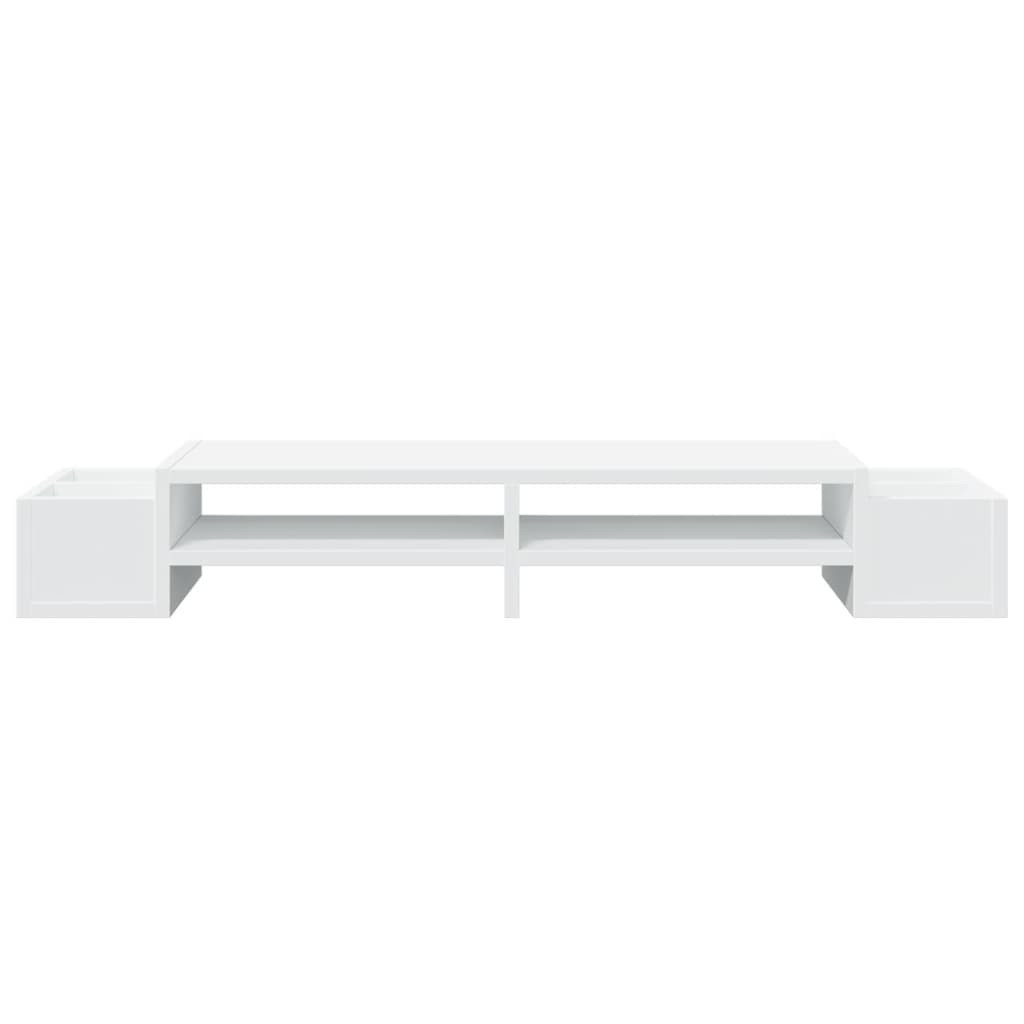 fehér szerelt fa monitorállvány tárolóval 100 x 27 x 15 cm
