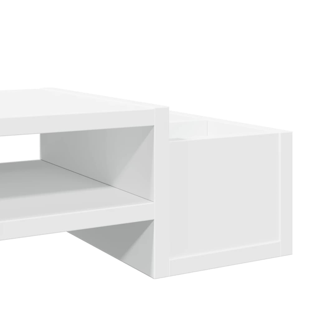 fehér szerelt fa monitorállvány tárolóval 100 x 27 x 15 cm