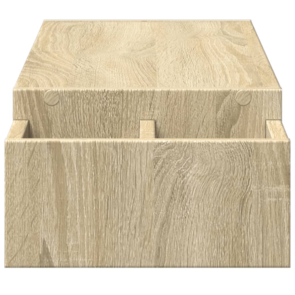 sonoma tölgy szerelt fa monitorállvány tárolóval 100x27x15 cm