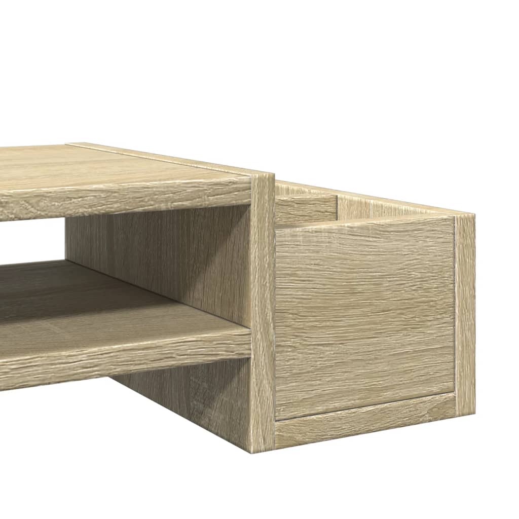sonoma tölgy szerelt fa monitorállvány tárolóval 100x27x15 cm