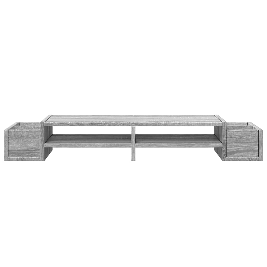 szürke sonoma szerelt fa monitorállvány tárolóval 100x27x15 cm