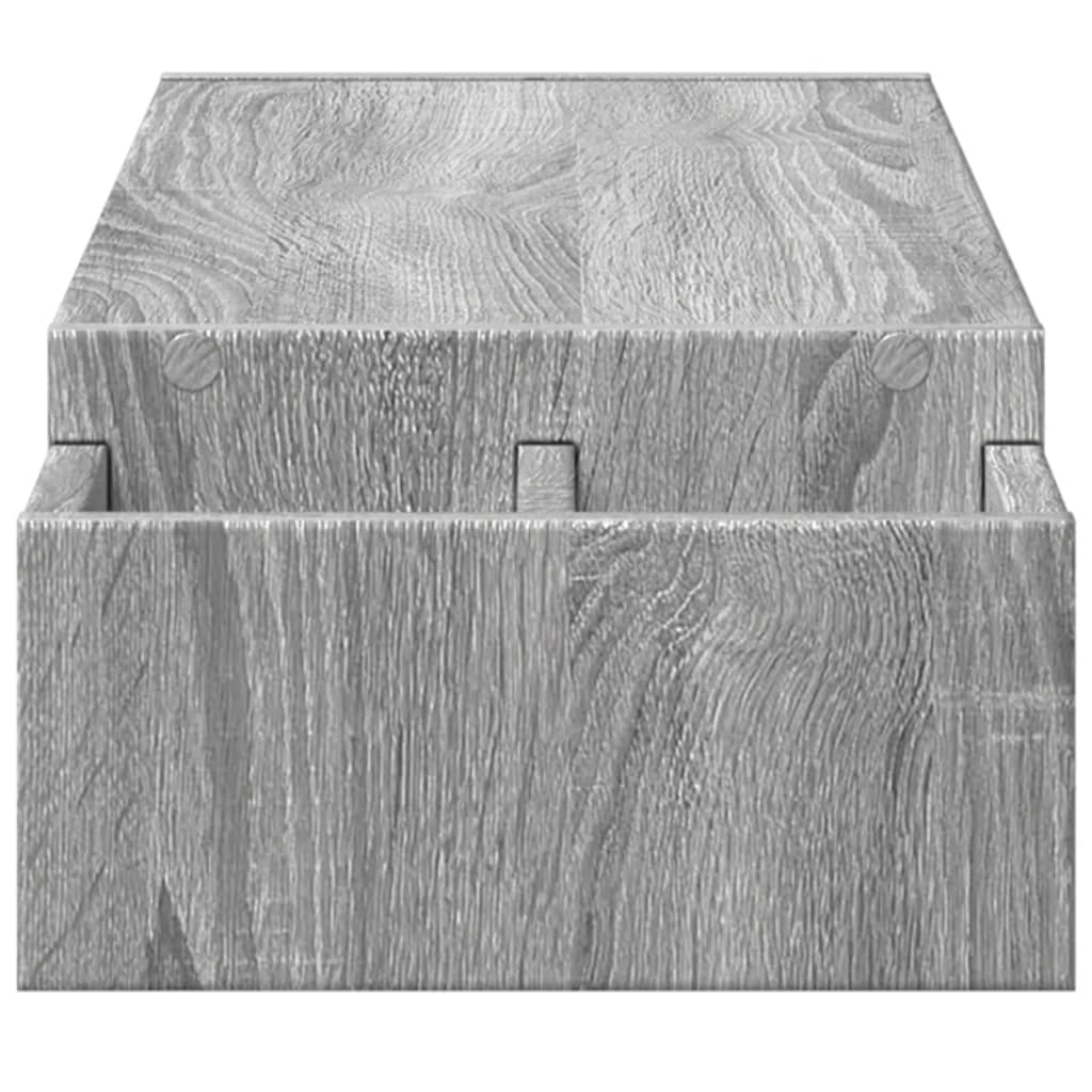 szürke sonoma szerelt fa monitorállvány tárolóval 100x27x15 cm