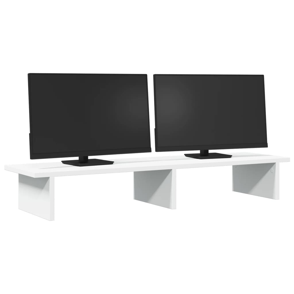 fehér szerelt fa monitorállvány 100 x 27 x 15 cm