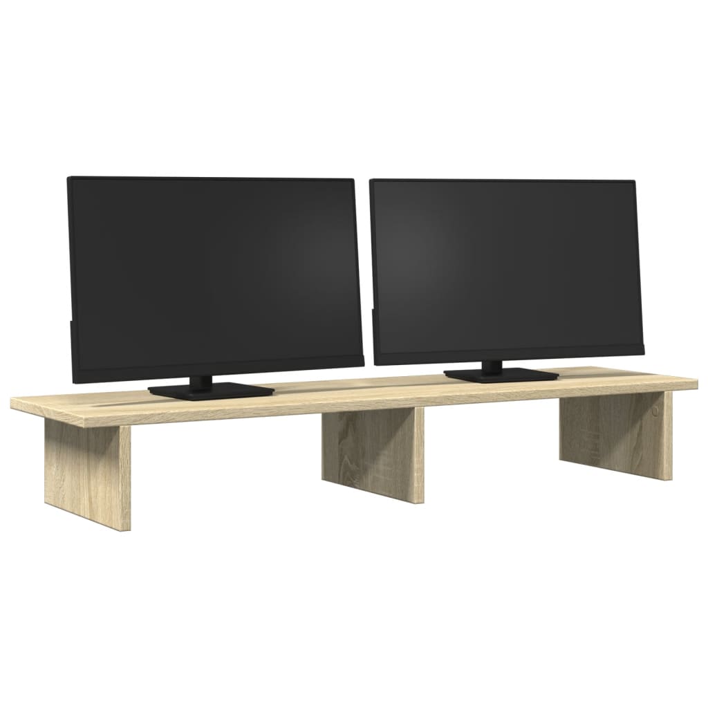 sonoma tölgy színű szerelt fa monitorállvány 100 x 27 x 15 cm