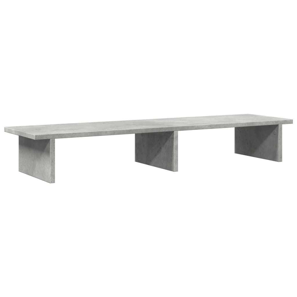 betonszürke szerelt fa monitorállvány 100 x 27 x 15 cm