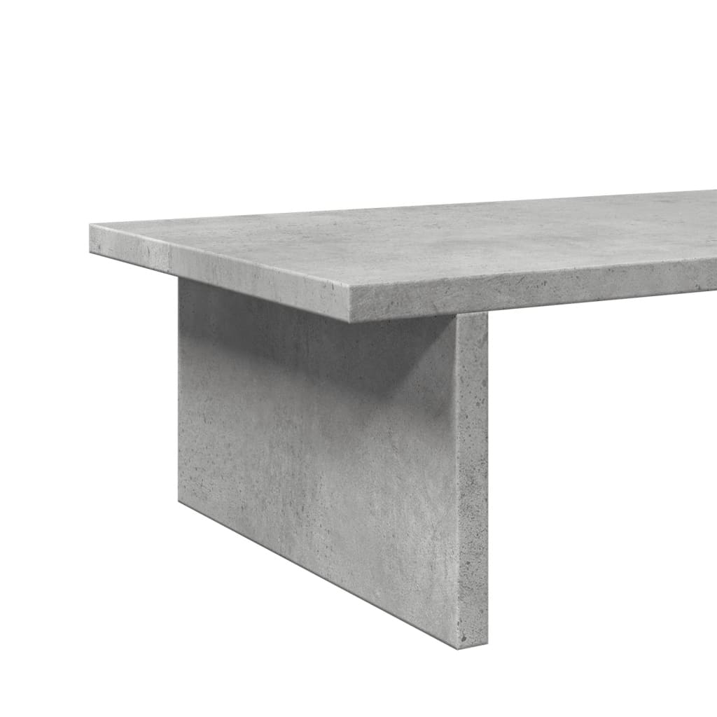 betonszürke szerelt fa monitorállvány 100 x 27 x 15 cm