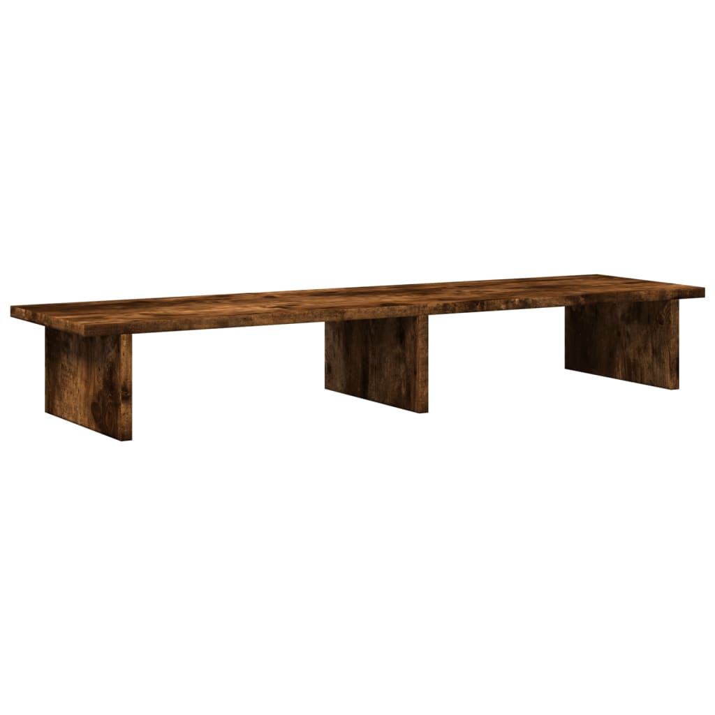 füstös tölgy színű szerelt fa monitorállvány 100 x 27 x 15 cm