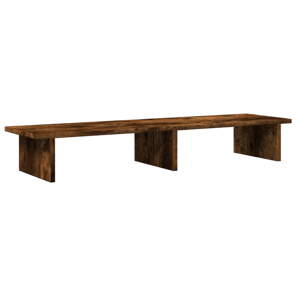 füstös tölgy színű szerelt fa monitorállvány 100 x 27 x 15 cm