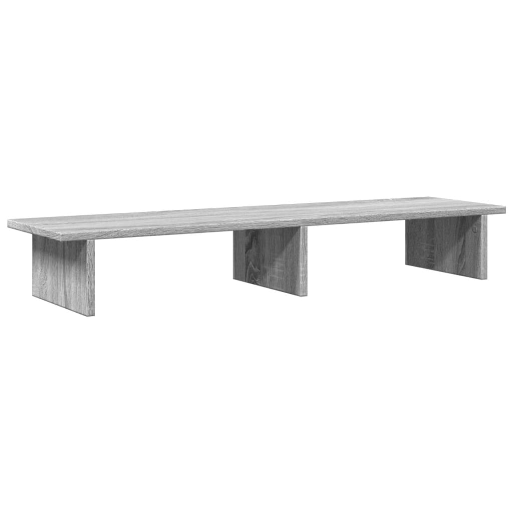 szürke sonoma színű szerelt fa monitorállvány 100 x 27 x 15 cm