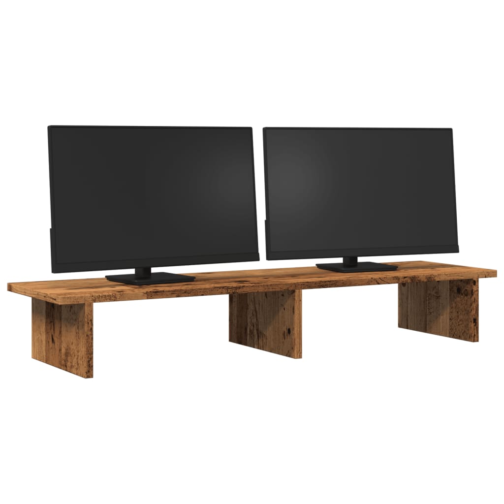 antik fa színű szerelt fa monitorállvány 100 x 27 x 15 cm