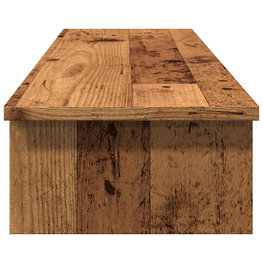 antik fa színű szerelt fa monitorállvány 100 x 27 x 15 cm