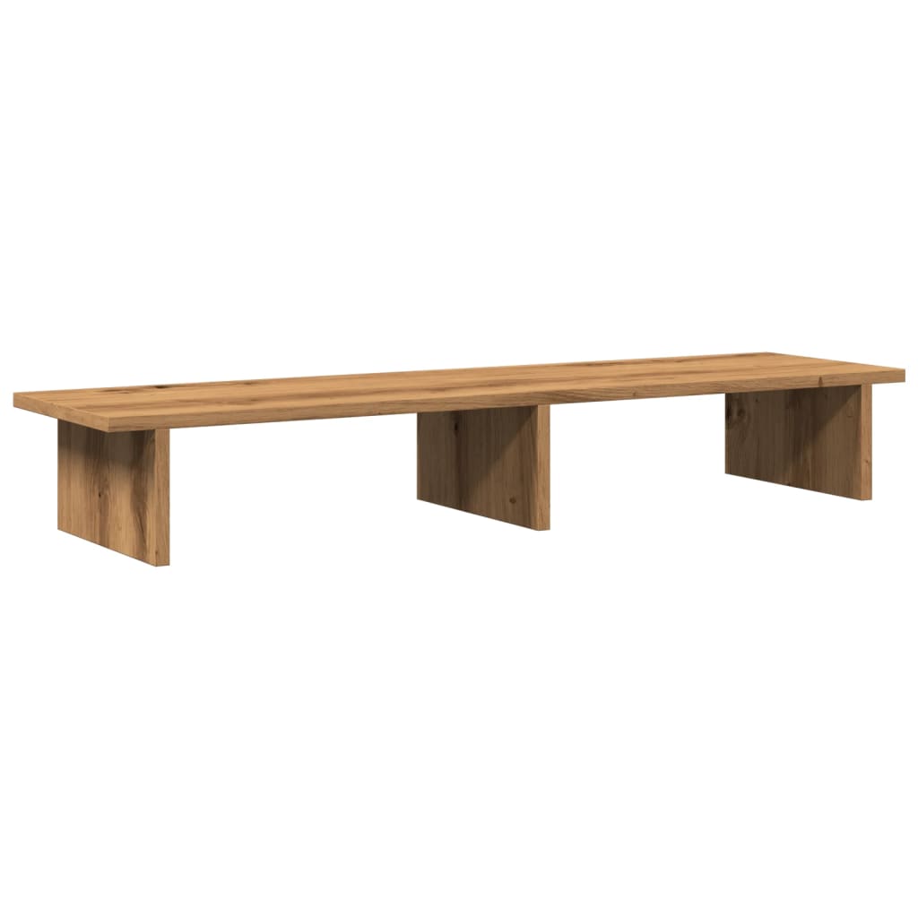 kézműves tölgy színű szerelt fa monitorállvány 100 x 27 x 15 cm