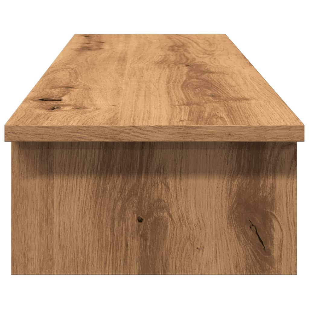kézműves tölgy színű szerelt fa monitorállvány 100 x 27 x 15 cm