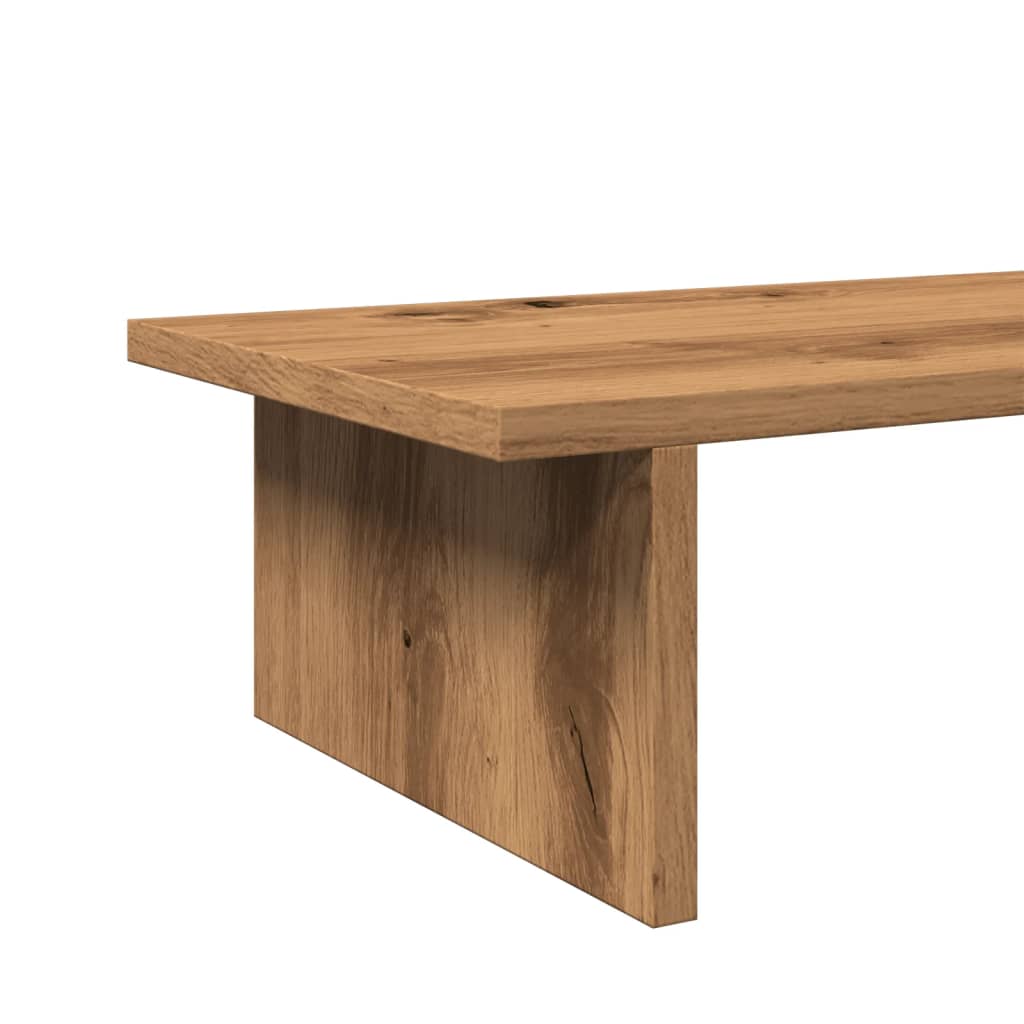 kézműves tölgy színű szerelt fa monitorállvány 100 x 27 x 15 cm