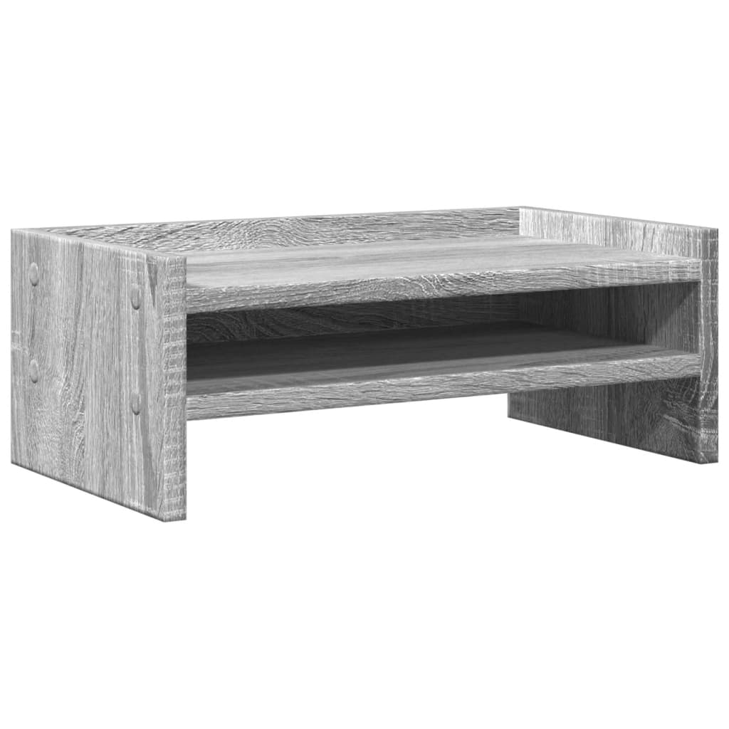 szürke sonoma színű szerelt fa monitorállvány 42 x 24 x 16 cm