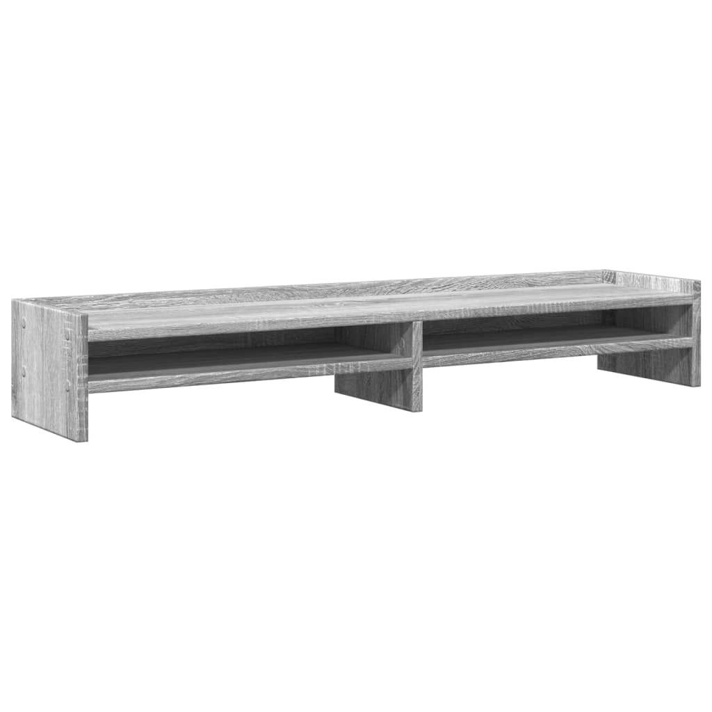 szürke sonoma színű szerelt fa monitorállvány 100 x 24 x 16 cm