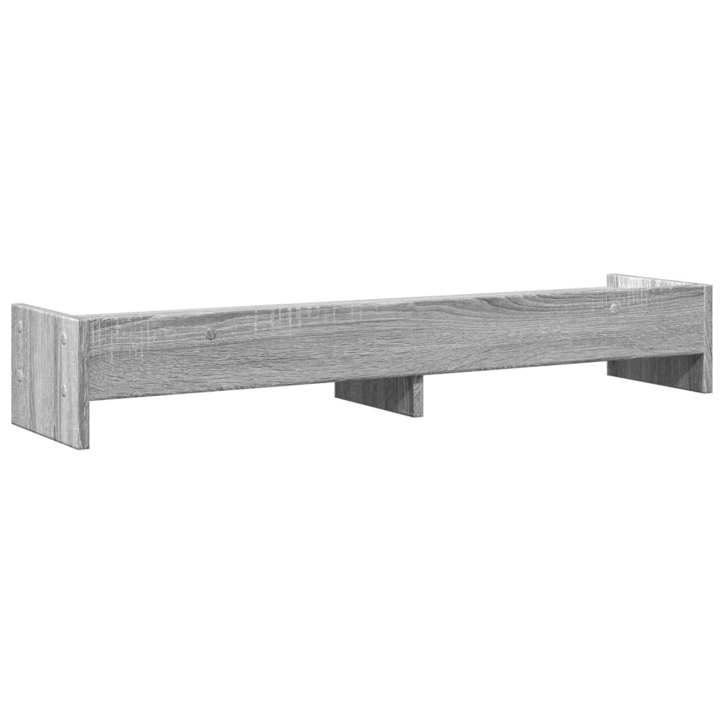 szürke sonoma színű szerelt fa monitorállvány 100 x 24 x 16 cm