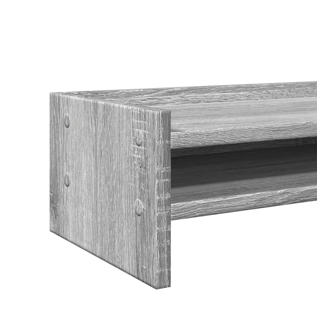 szürke sonoma színű szerelt fa monitorállvány 100 x 24 x 16 cm