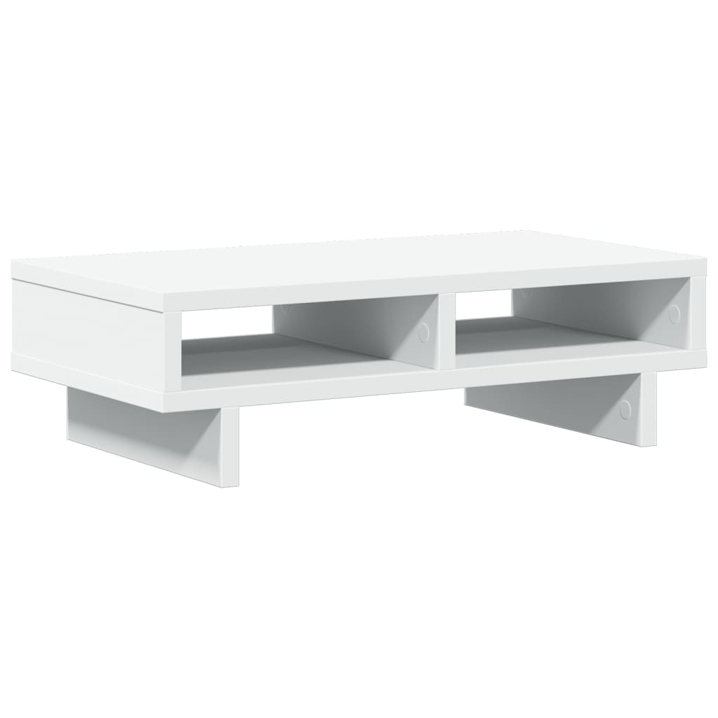 fehér szerelt fa monitorállvány 50 x 27 x 15 cm