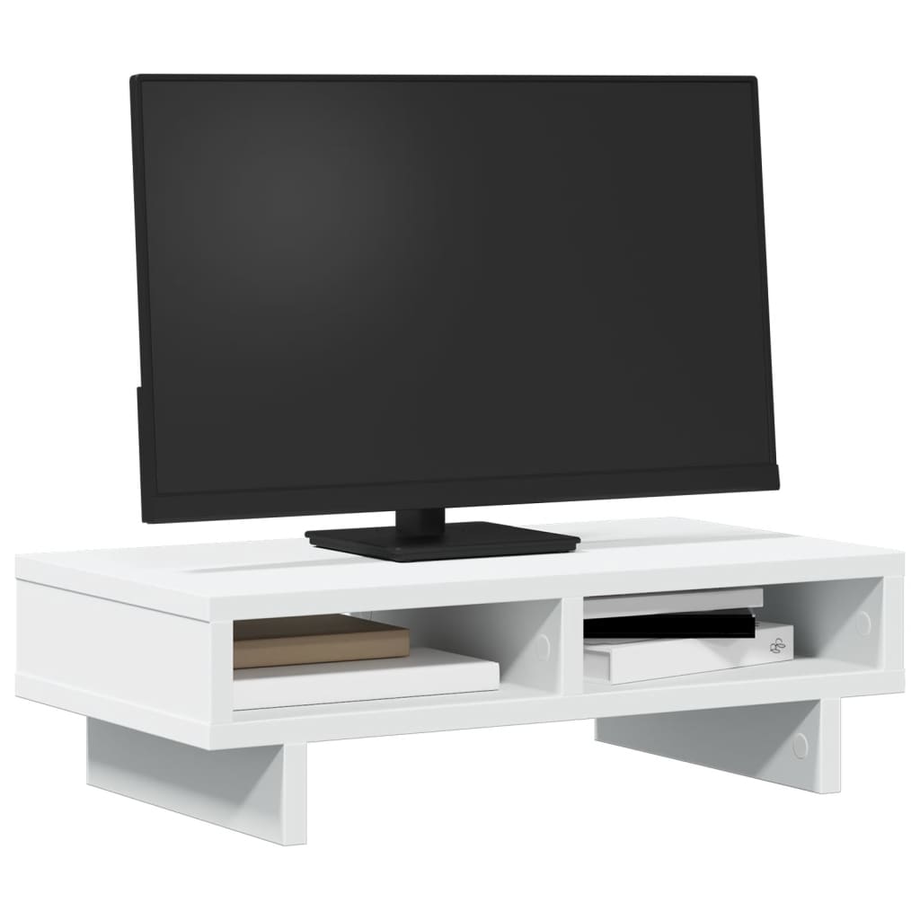 fehér szerelt fa monitorállvány 50 x 27 x 15 cm