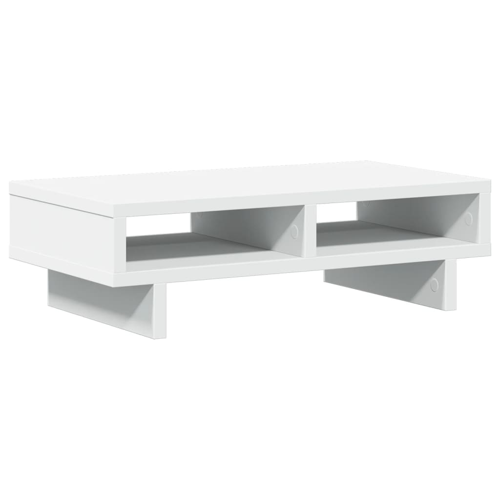 fehér szerelt fa monitorállvány 50 x 27 x 15 cm