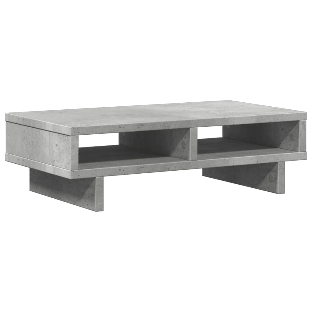 betonszürke szerelt fa monitorállvány 50 x 27 x 15 cm