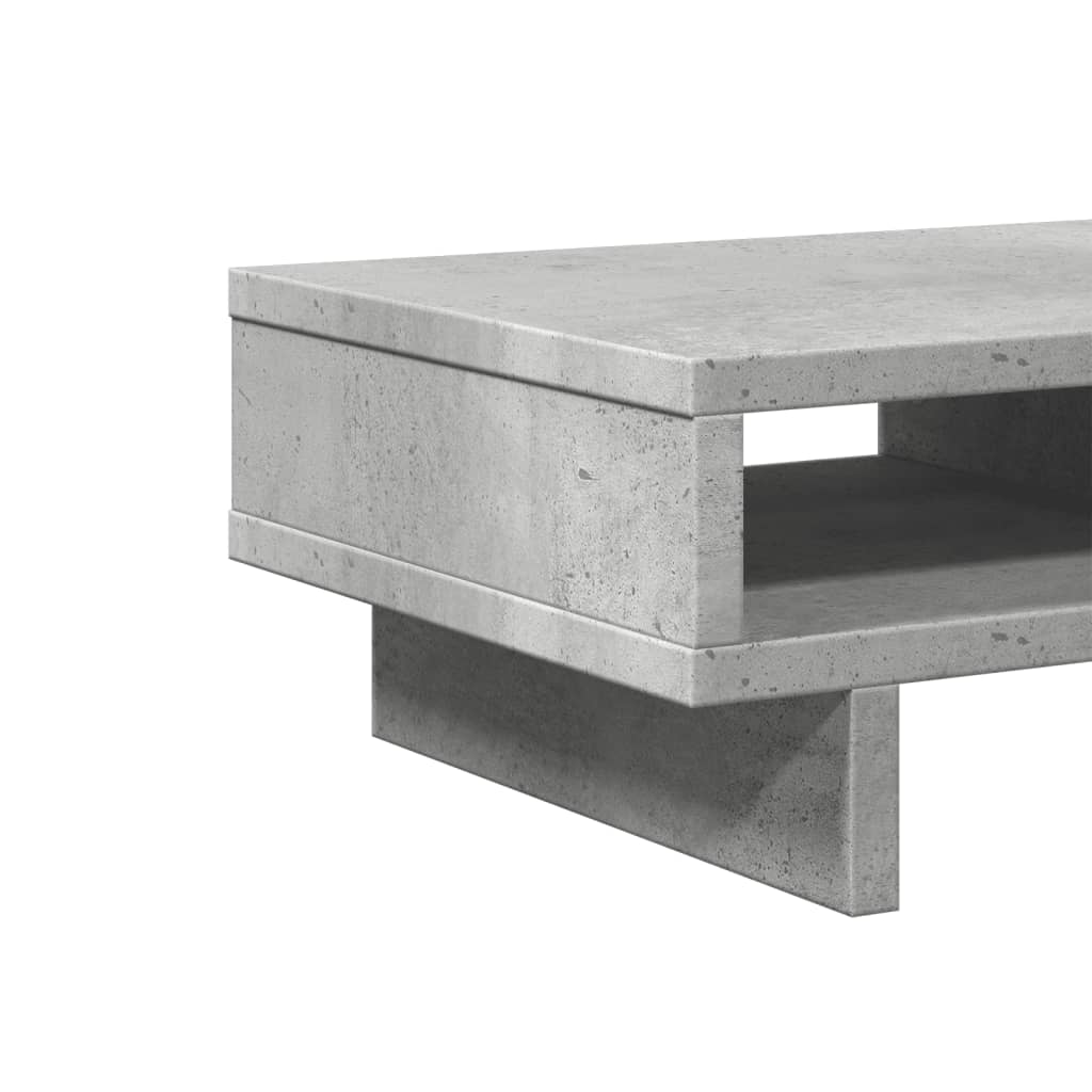 betonszürke szerelt fa monitorállvány 50 x 27 x 15 cm