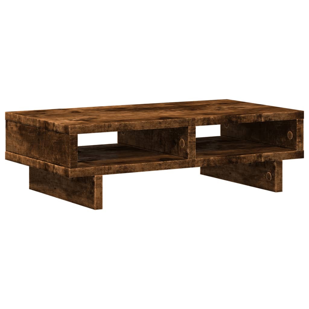 füstös tölgy színű szerelt fa monitorállvány 50 x 27 x 15 cm