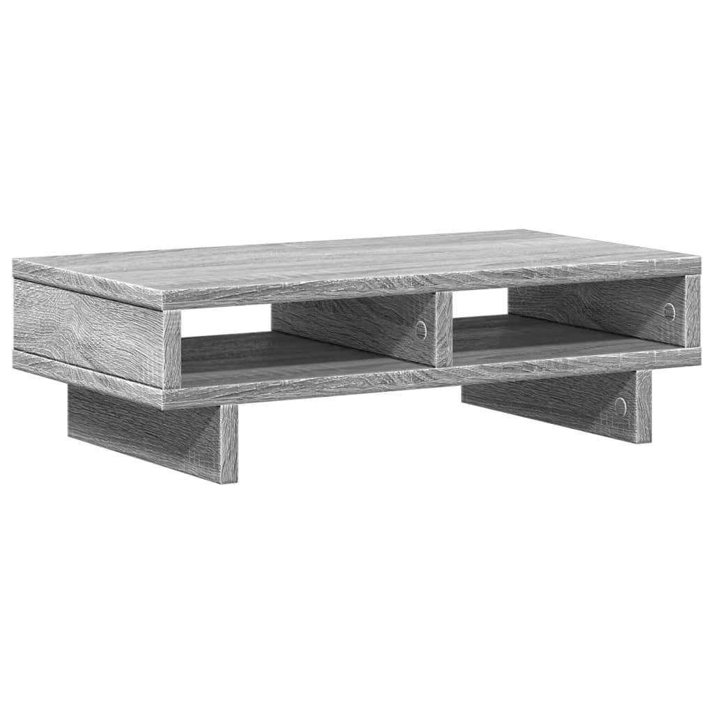 szürke sonoma színű szerelt fa monitorállvány 50 x 27 x 15 cm