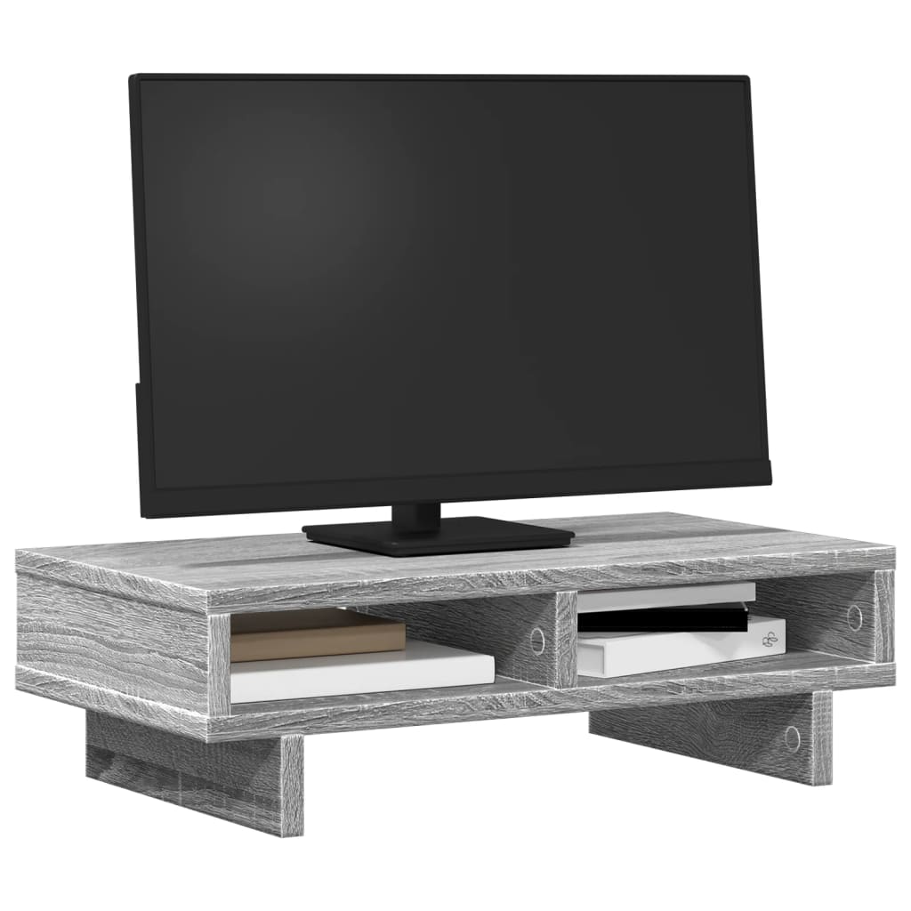 szürke sonoma színű szerelt fa monitorállvány 50 x 27 x 15 cm